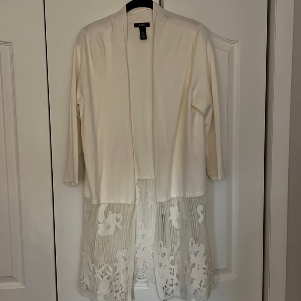 Sweater with lace trimming